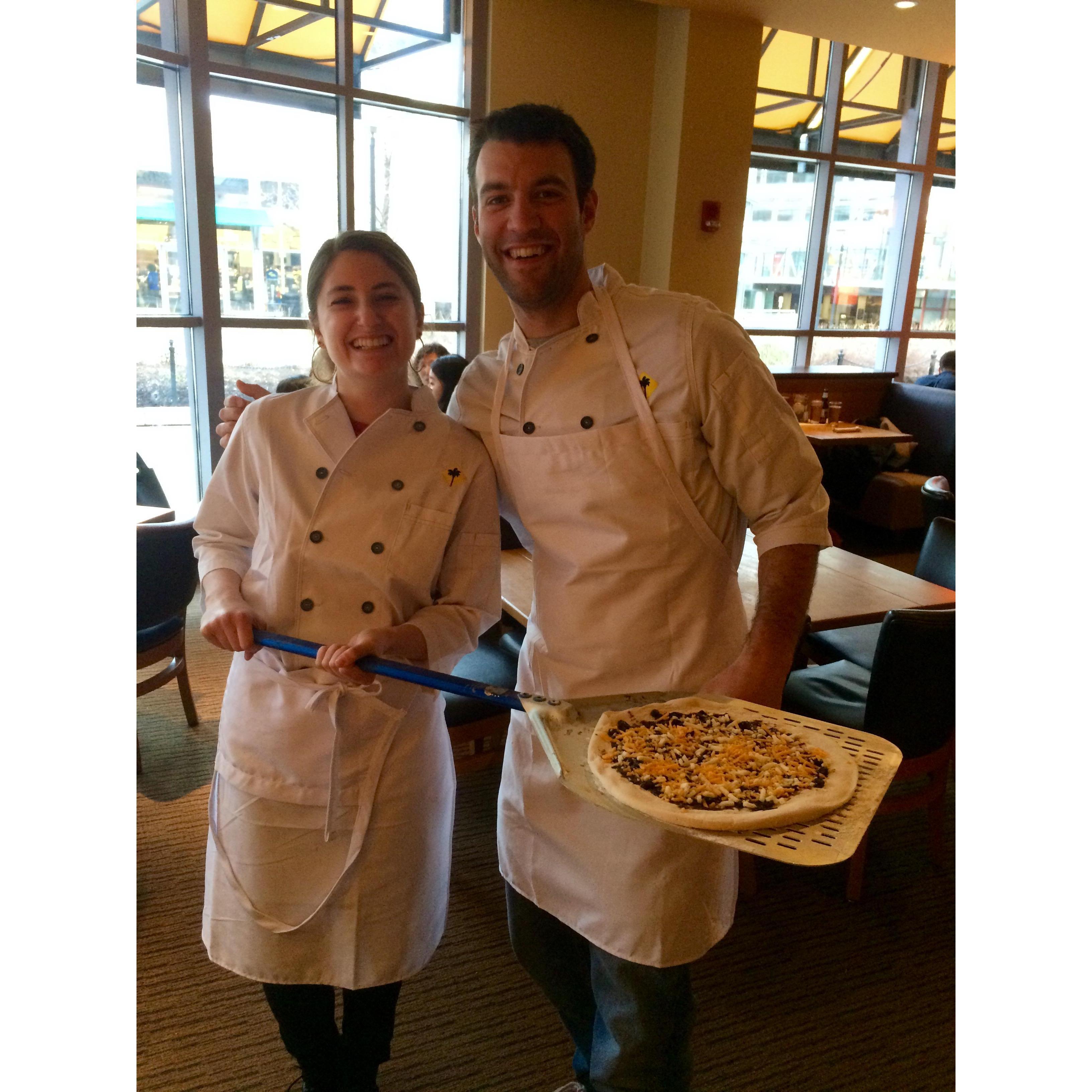 Officially the oldest people to have a make-your-own-pizza party at CPK
