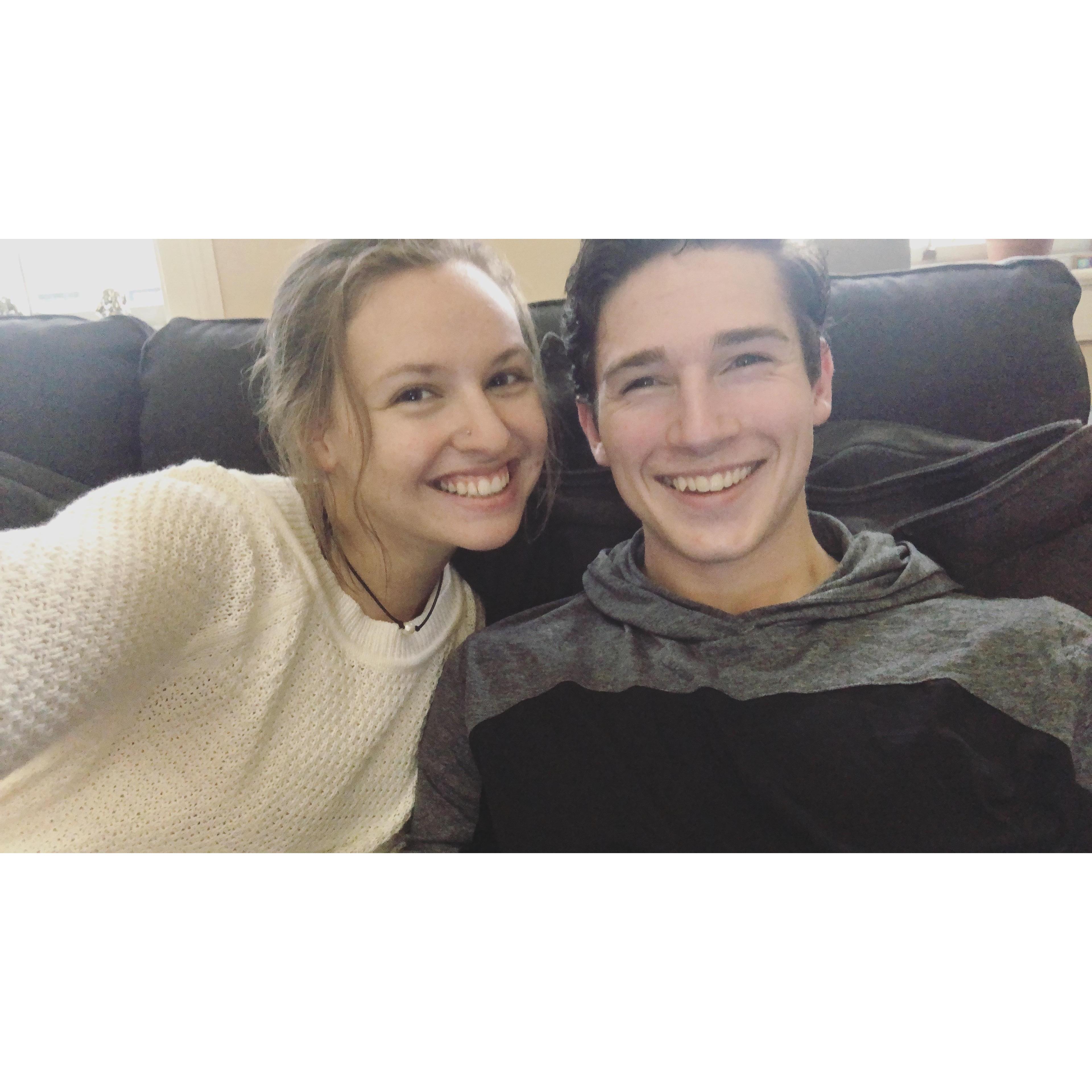 Our first yoga class together!