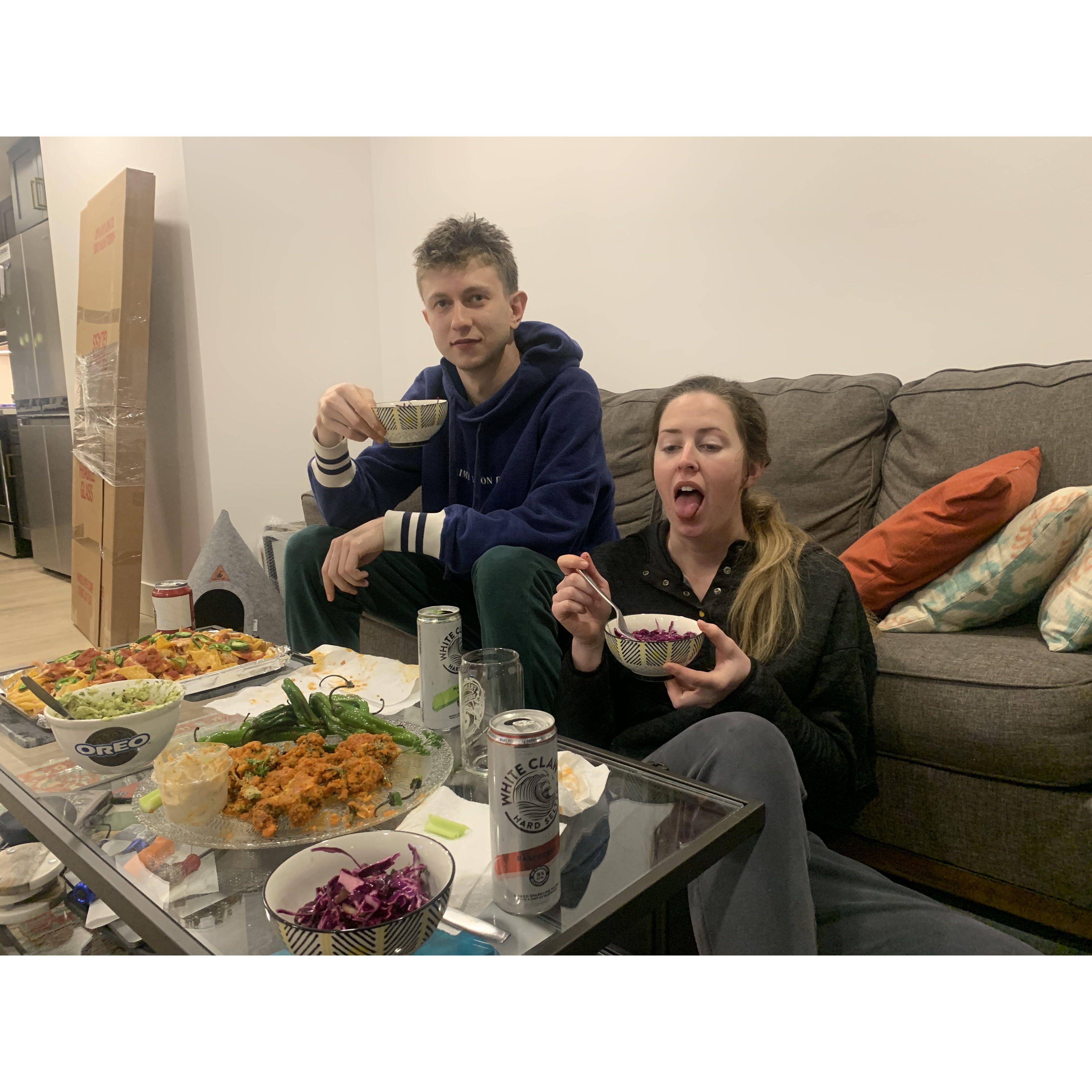 Eating extra spicy wings by Chef Nate (2021)