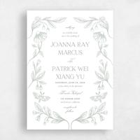 White Wedding Invitation - Gaspard Portrait