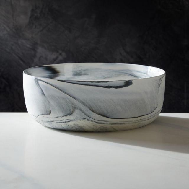 Swirl Black and White Serving Bowl