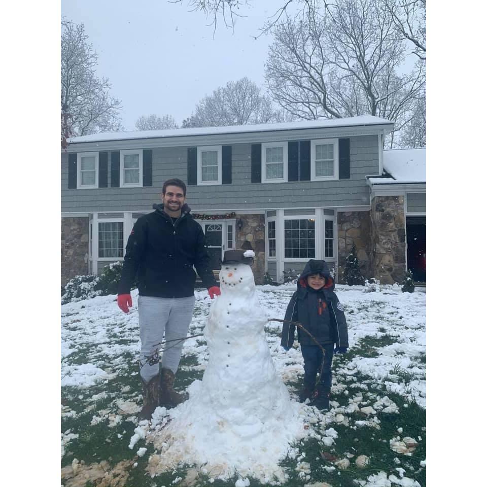 Built a snowman with Dad. Feb 2020