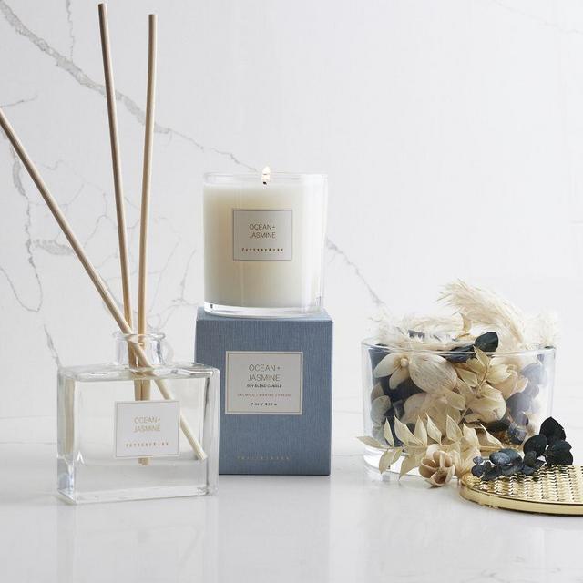 Signature Scented Gift Set, Ocean & Jasmine, (Small Candle, Potpourri, Mini Diffuser)