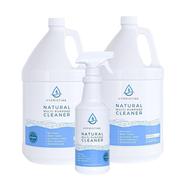 HYPRISTINE PURE Hypochlorous Acid Spray, Multi-Purpose Cleaner, Superior Shelf Life, 0% Bleach, 0% Alcohol, Food Contact Safe, Eliminate Non-Living Allergens, Remove Pet Odor, Clean Any Surface