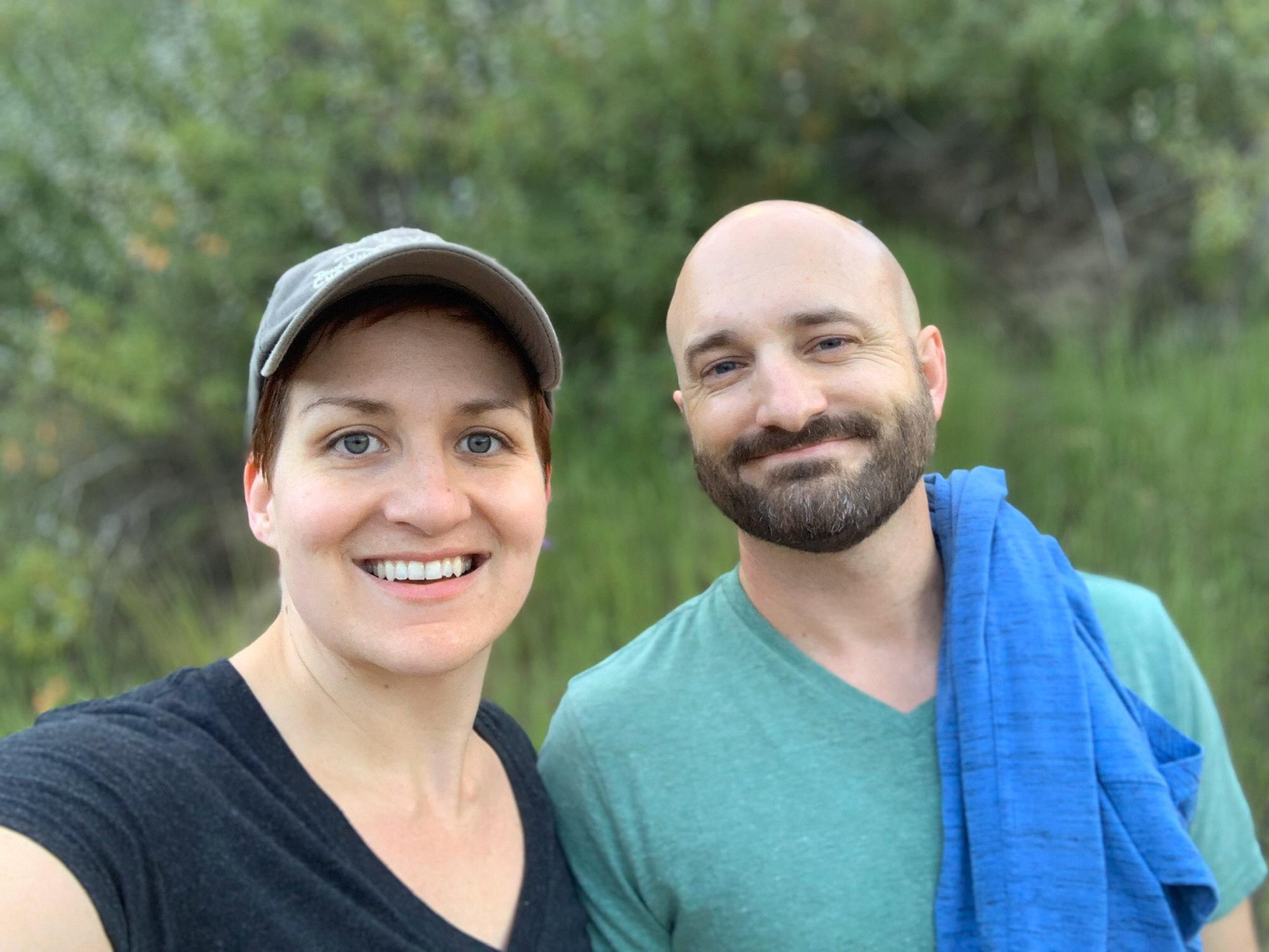 During a hike at Crystal Cove.