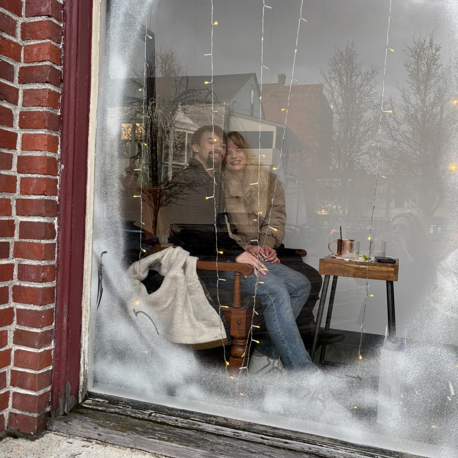 Our first Valentine's Day together- just 2 blocks down from where we'll be saying "I do!"