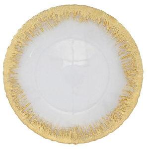 Vietri Charger / Service Rufolo Glass Gold Brushtroke Service Plate/Charger (Charger Plates) from John Dabbs Ltd.