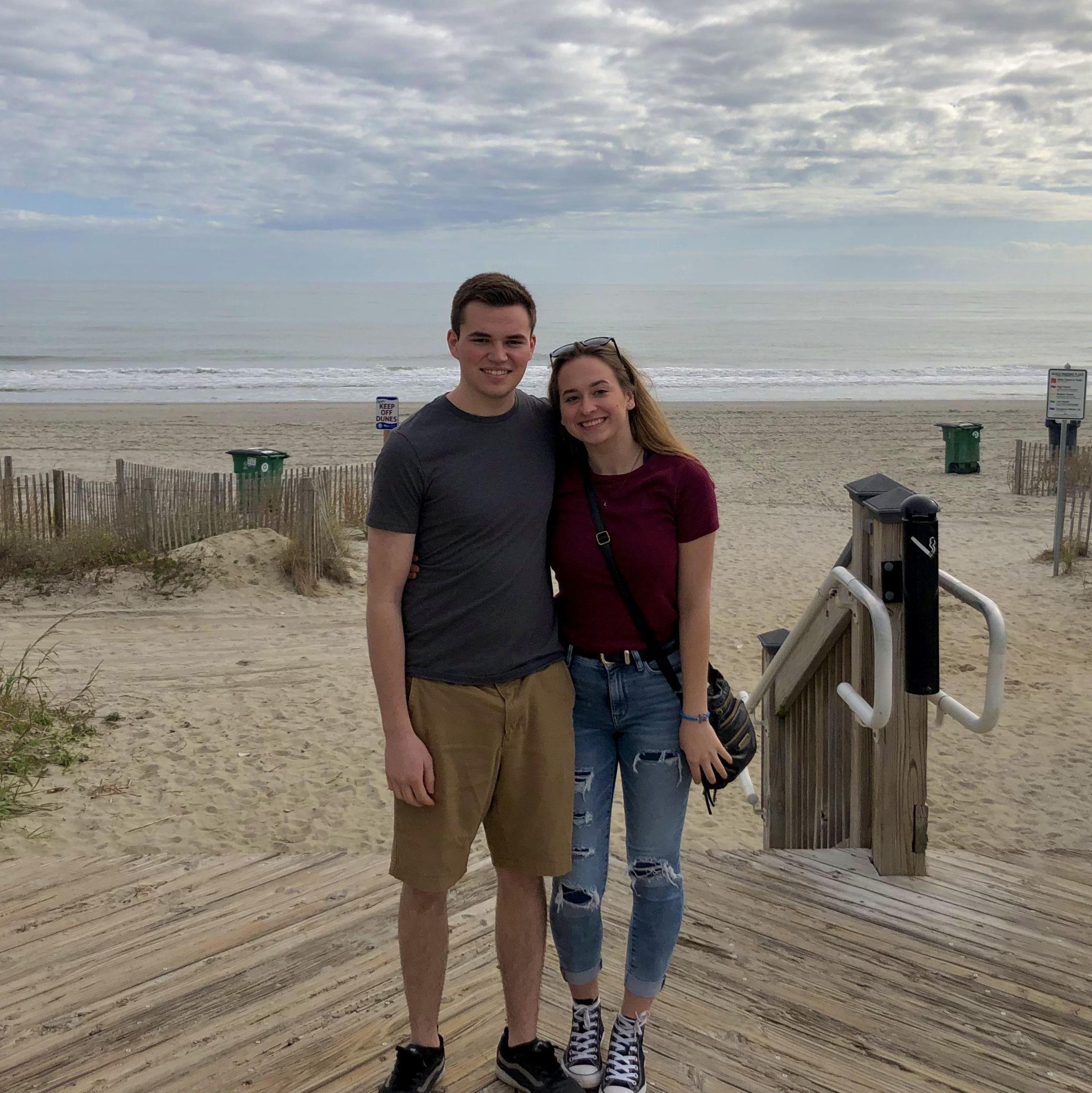On the boardwalk in South Carolina, a trip Alex's family went on and they extended the invite to both sons' girlfriends also. December 2019.