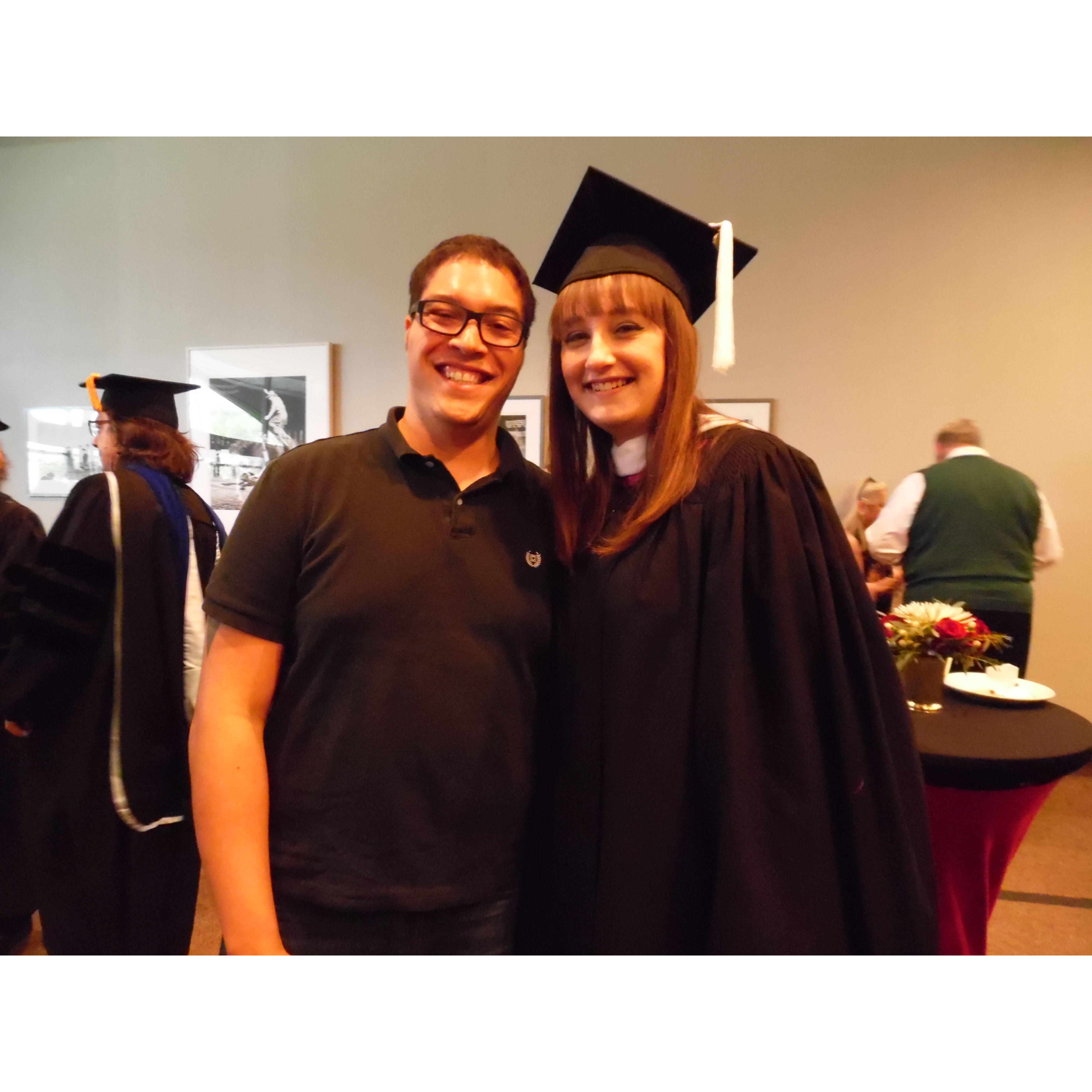 Aaron and Alysha met in 2015, while Alysha was pursuing her Master's degree. She graduated in 2017.