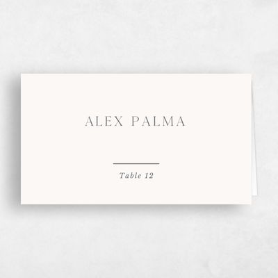 Beige Wedding Place Card - Colfax