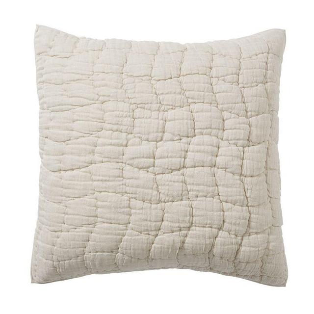 Flax Cloud Handcrafted Linen/Cotton Quilted Sham, Euro