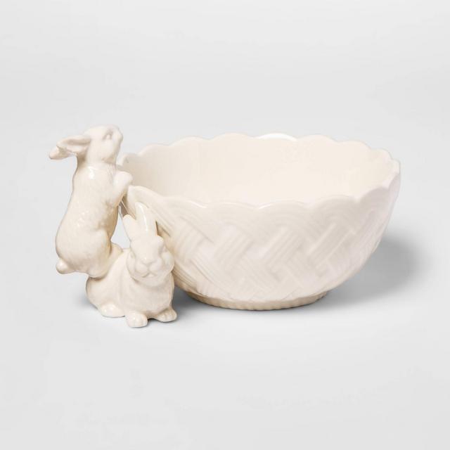 15.2oz Stoneware Bunny Candy Dish White - Threshold™