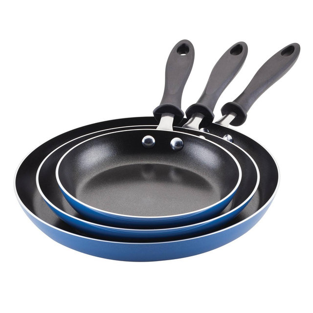 Farberware Reliance 8", 10", 12" Nonstick Triple Pack Skillets Blue