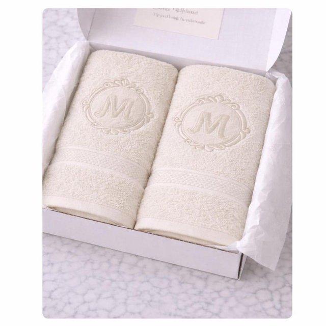 Embossed Monogram Hand Towel – Personalized Cotton Bathroom Decor