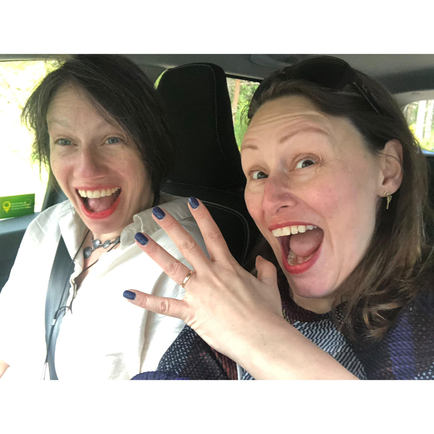 Shortly after a swim and a double proposal in Loch Moy. Annie asked first but didn't bring a ring. Gabrielle had planned to propose and did not long after. Neither were expecting it.