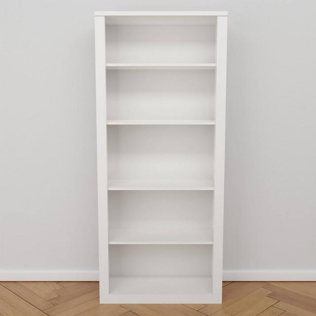 72" Elaine 5 Shelf Standard Bookcase White - Brookside Home