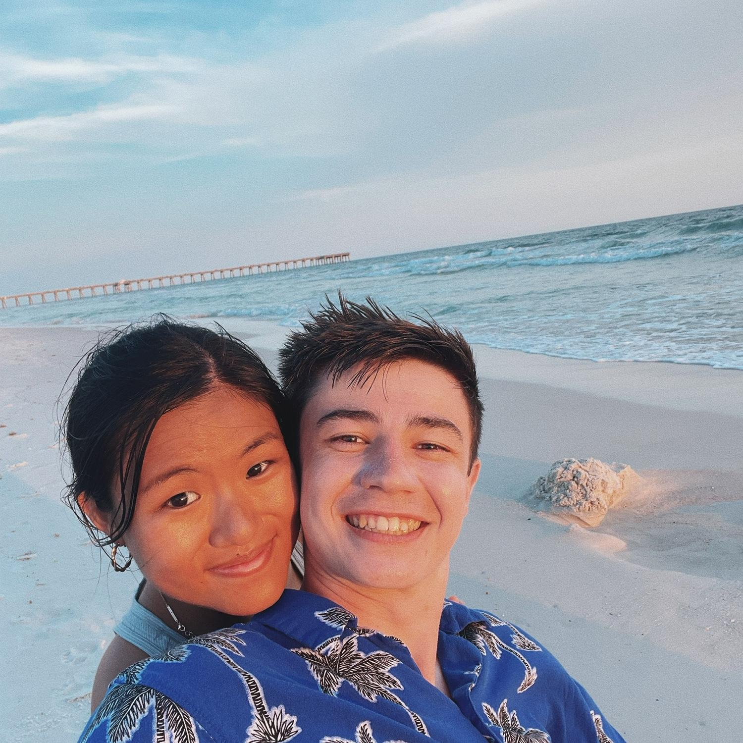 Summer 2023: One of our favorite memories from this trip is when we watched the sun set after a day full of sun bathing, soccer, and walking up the coast.