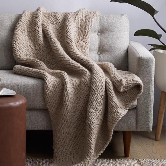 Chunky Hand Knit Wool Throw