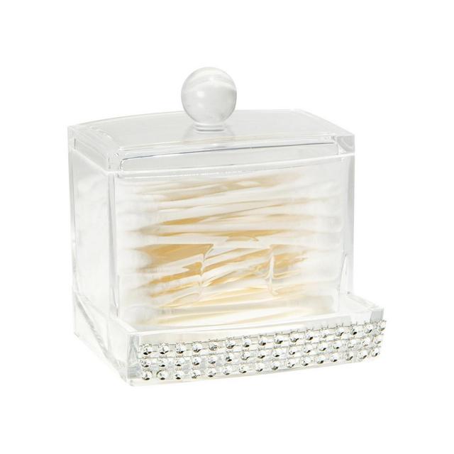 Laura Ashley Q-Tip Box in Pave Diamond Design