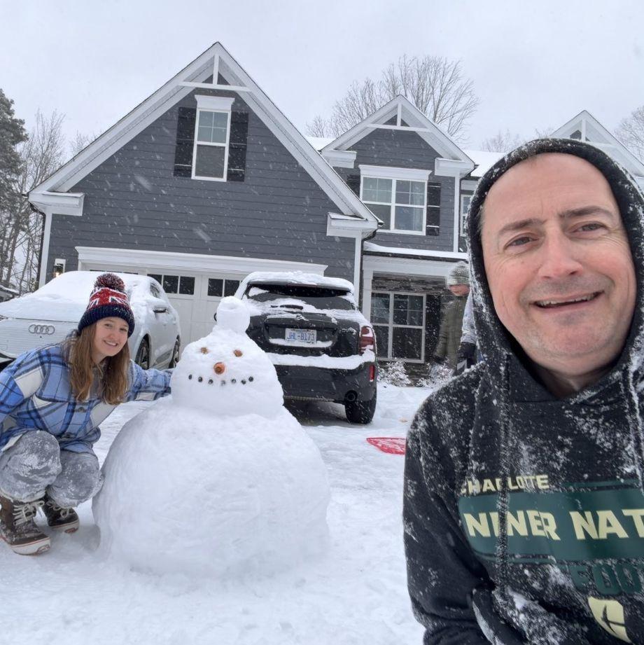 The bride & her father in 2026 snowstorm