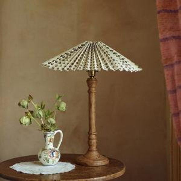 Edwin Oak Table Lamp, Light Oiled