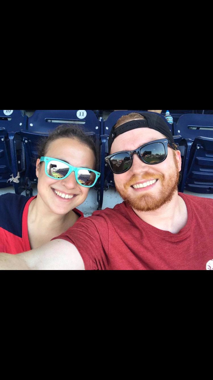 Chris got Katie into watching basebell! Many dates and special occasions have revolved around adventures to the Nats stadium - they hit a home run when they found each other!