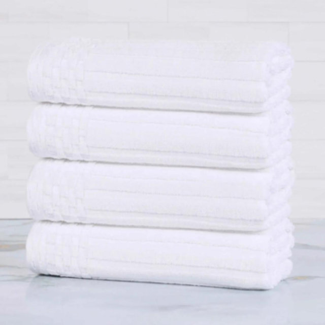 Soho Ribbed Cotton Super Absorbent 4 Piece Hand Towel Set
