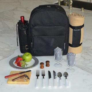 2-Person Equipped Picnic Backpack with Blanket