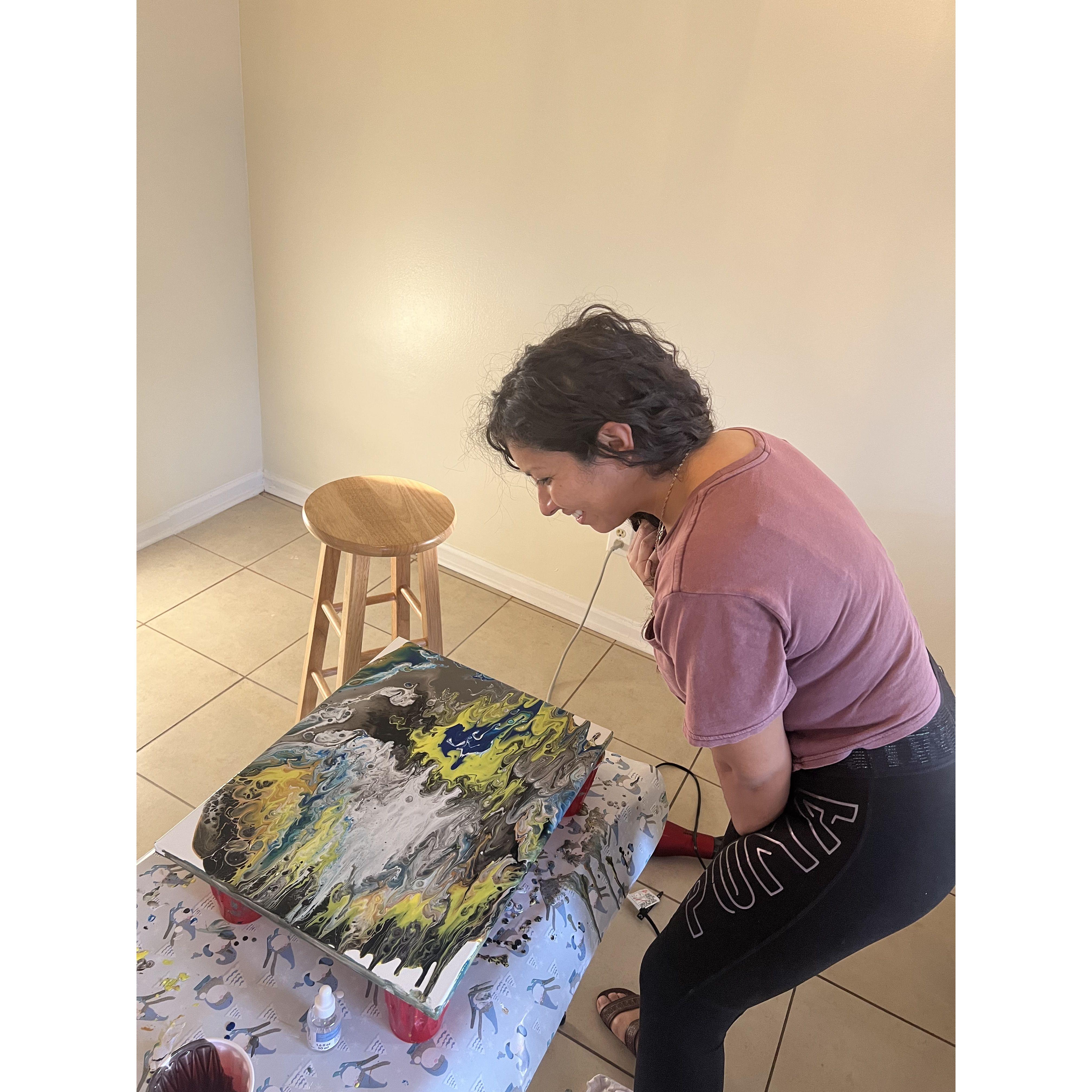 Our first art session 🎨….where I realized he was more bossy than me