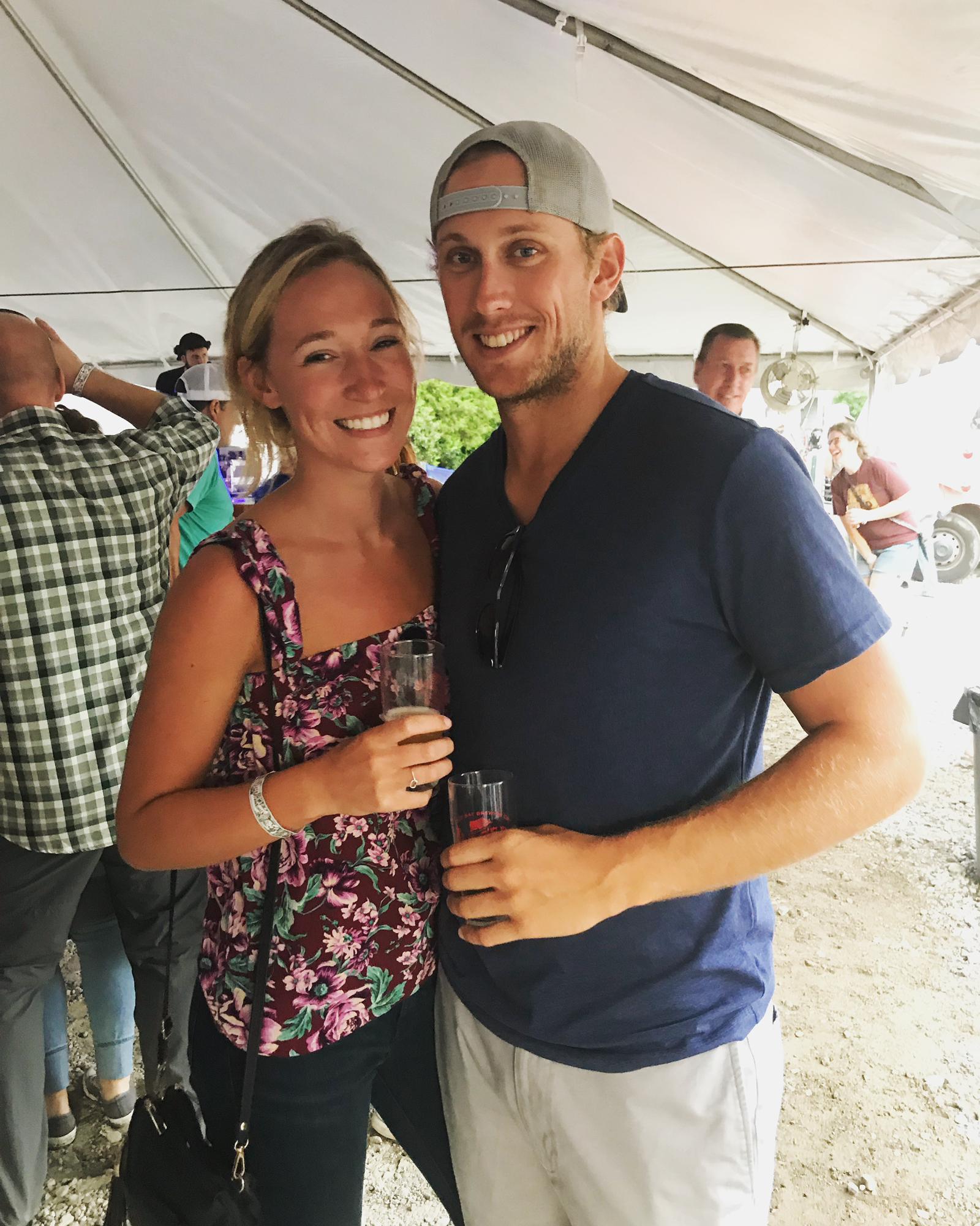 Our first picture together, at backbay brewery of course!