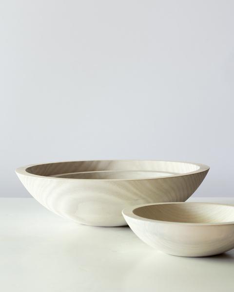 White Wash Ash Wooden Bowls