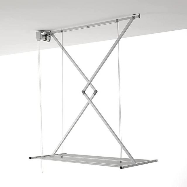 Foxydry Mini, Ceiling Mounted Clothes Drying Rack, Pulley Clothesline, Vertical Folding Laundry Drying Rack