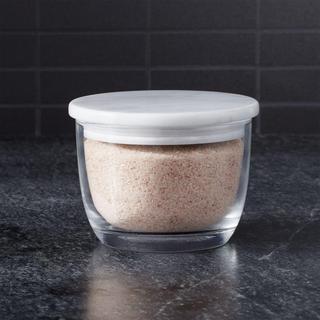 Marble Salt Cellar with Pink Salt