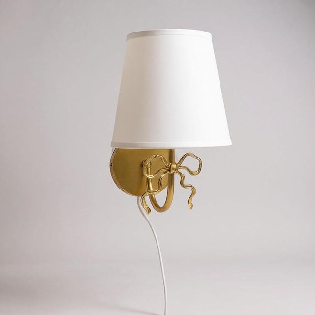 Luxape Bow Wall Lamp – Elegant Coquette-Style Sconce Light for Bedroom, Hallway & Vanity Decor, Soft Warm Ambient Lighting, Cute Feminine Bow Design for Aesthetic Rooms (Gold)