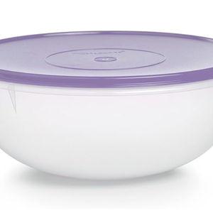Tupperware Fix-N-Mix 1.7 Gallon Mixing Bowl, Clear with Sorbet Colored Airtight Lid, Dishwasher Safe and BPA Free (6.5 L)