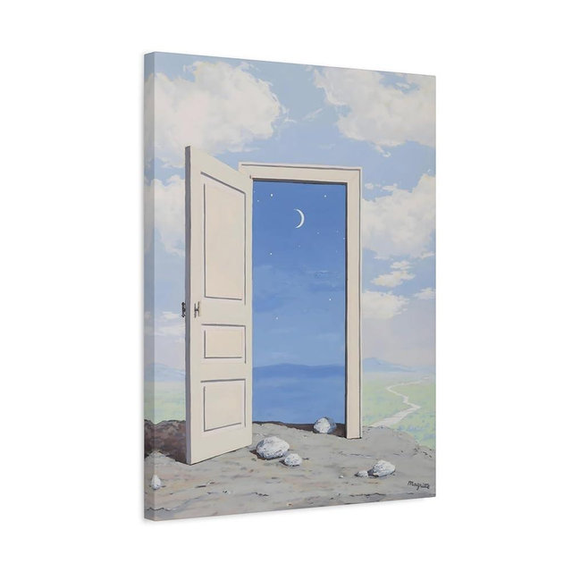 Knowledge by Magritte - Canvas Wall Art Print 24x18 inch (60x45 cm) - Vertical / 1.25 inch