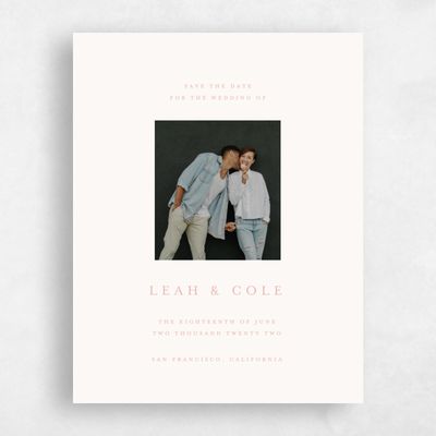 Blush, Pink Wedding Save the Date - Sinclair Portrait