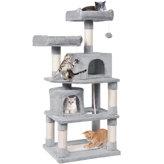 Yaheetech Cat Tree Condo with Scratching Board, Cozy Perches 57in