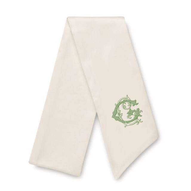 Ivory Monogrammed Wreath Sash