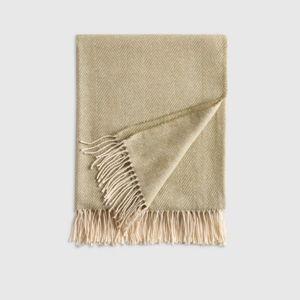 Italian Cotton Herringbone Throw - Washed Olive
