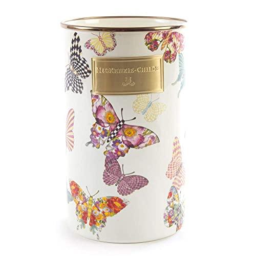 MacKenzie-Childs Butterfly Garden Enamel Utensil Holder, Decorative Caddy, Cute Kitchen Accessories