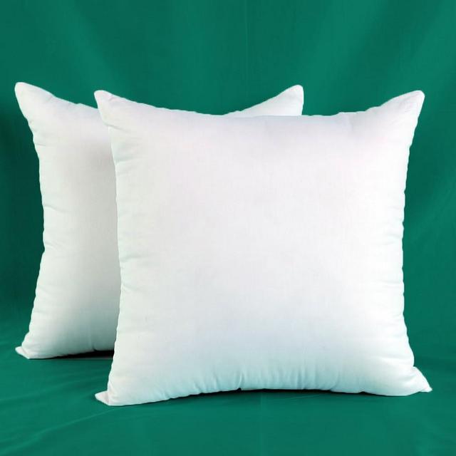 Allisbest Set of 2 Cotton Fabric 18 x 18 Inches Throw Pillow Inserts, Down Alternative Pillow Inserts for Decorative Pillow Covers
