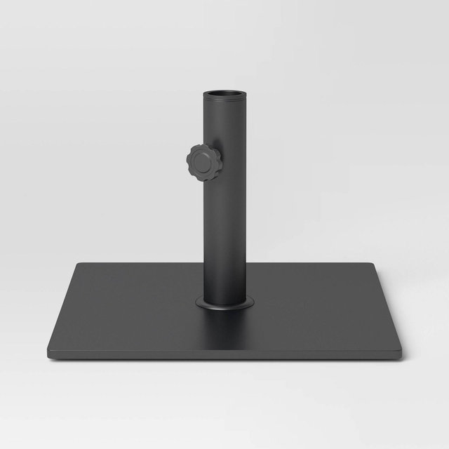25lb Steel Square Outdoor Patio Market Umbrella Base Black - Room Essentials™