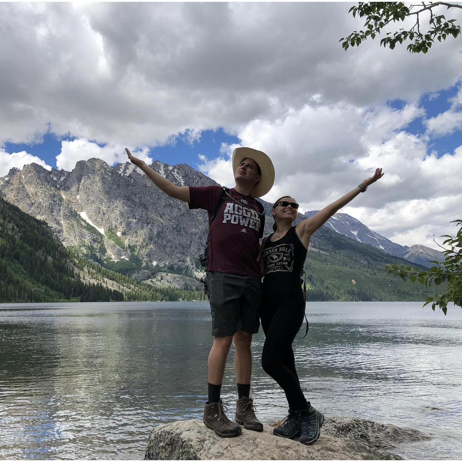 Heather & Tim love to travel. Here they are at Jenny Lake in Grand Teton National Park.