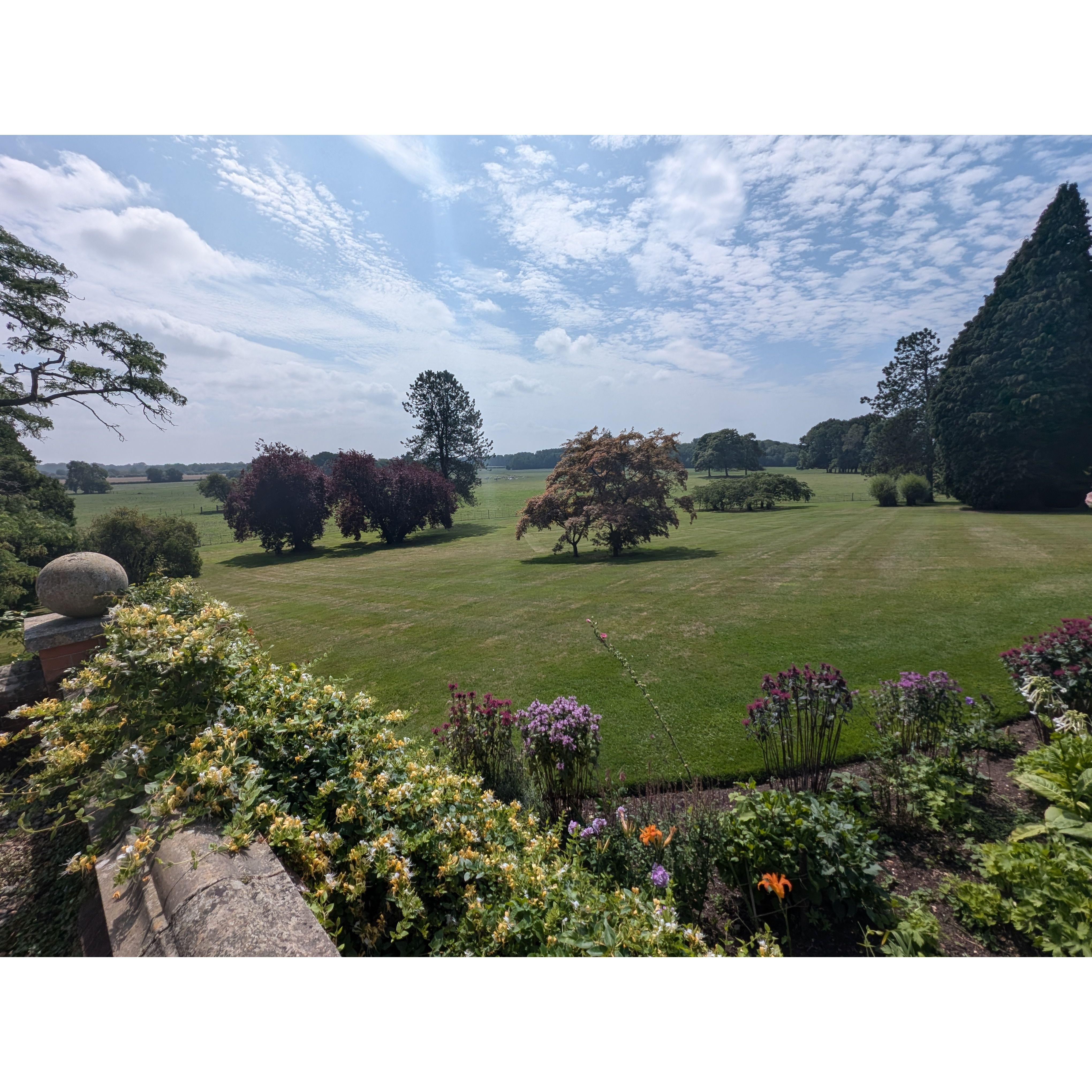 Surrounded by gardens, with cows and sheep dotting the distance, Goldsborough Hall is peaceful, picturesque, and full of countryside charm.