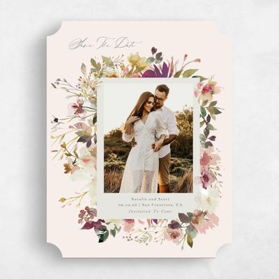 Beige Ticket Wedding Save the Date - Ciliegio Photo