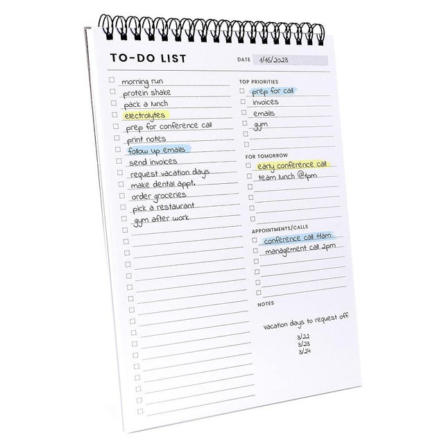 Of a Happy Kind To Do List Notepad: With Multiple Functional Sections - 6.5 x 9.8 60 Sheets - Spiral Daily Planner Notebook - Task CheckList Organizer Agenda Pad for Work - Note and Todo Organization