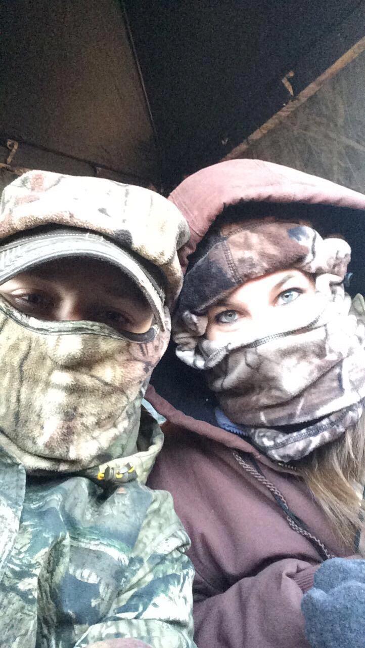 Our first time hunting together....it was so cold!