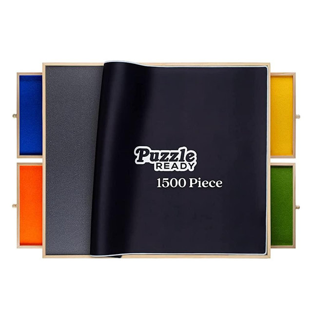 Portable Puzzle Board & Storage Table - Quality Jigsaw Puzzle Board, Lightweight, Easy to Store, 4 Color Sliding Drawers, Plus Puzzle Mat, Fun at Your Fingertips, Great Gift, FITS 1500 Piece Puzzles!