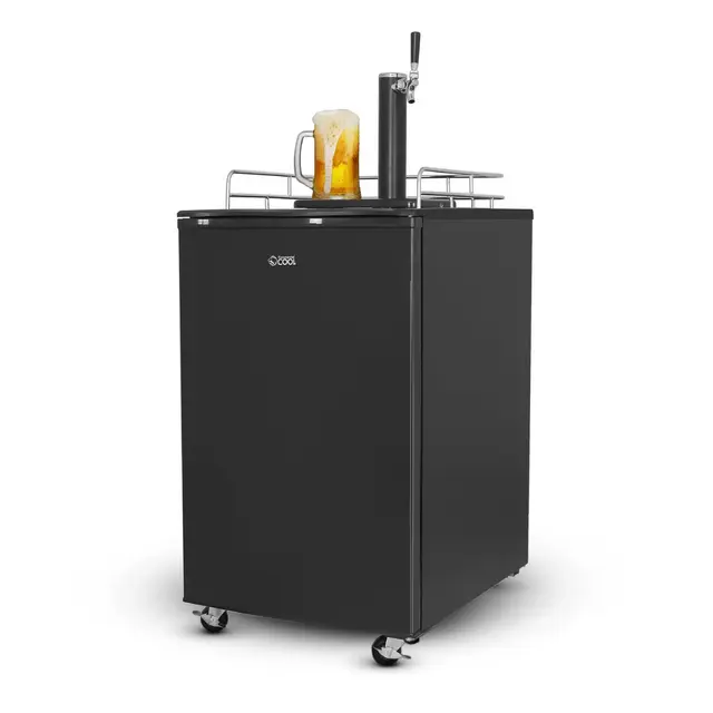COMMERCIAL COOL Beer Kegerator, 6.1 Cu. Ft. Beer Machine with 2-Shelf Fridge, Black